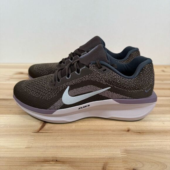 Nike Air WinFlo 11 road running shoes womens 8.5 taupe grey barely volt obsidian - Picture 3 of 8